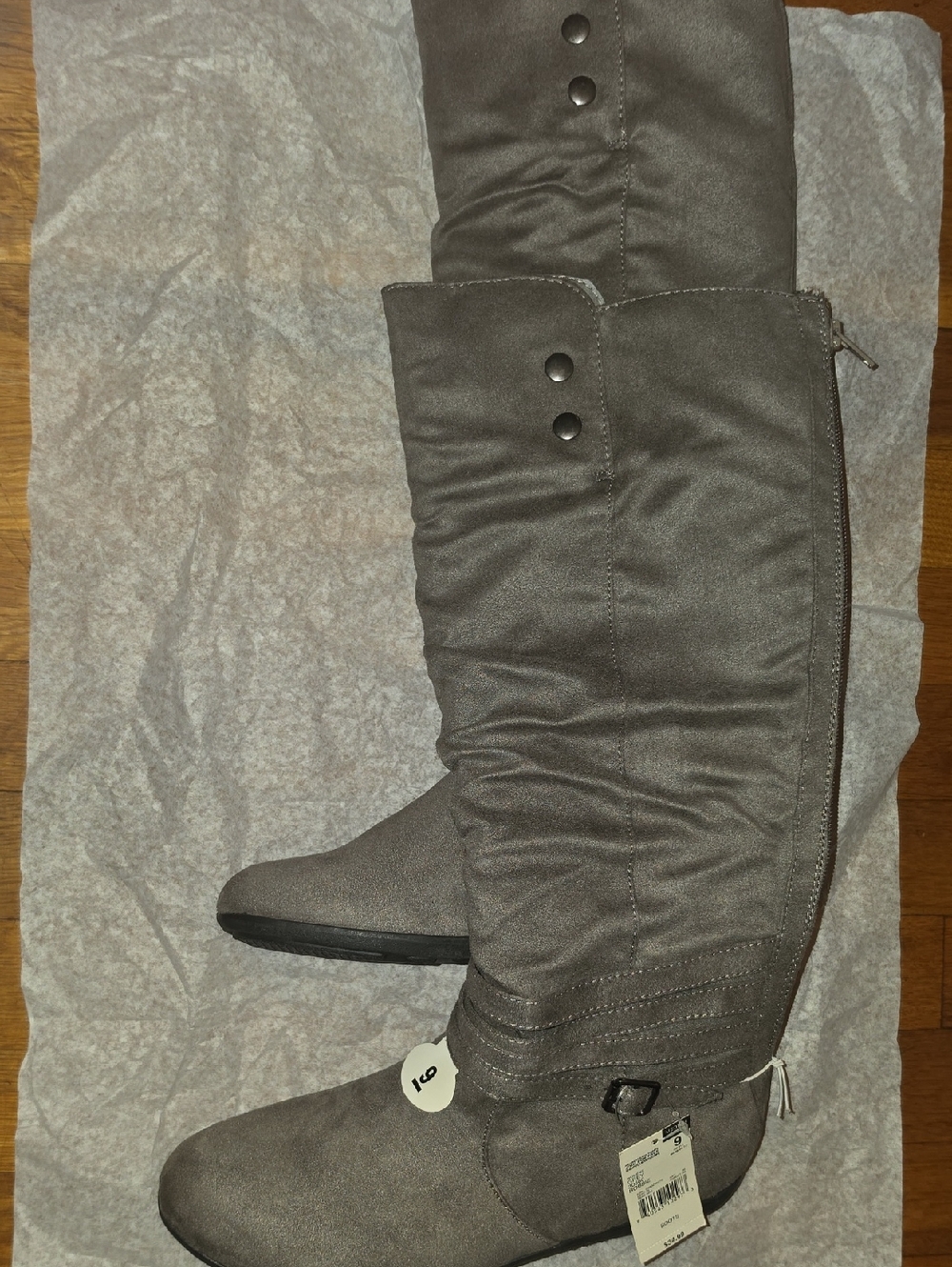 NWT Joe Boxer Women's Tall Gray Casual Robbie Boots Size 9
